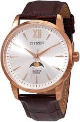 Citizen Mens Quartz Watch, Analog Display And Leather Strap - Ak5003-05A