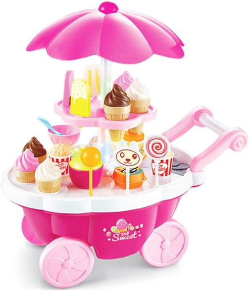 SAMSUNG Playset Toy Candy Ice Cream Car Toys Pretend Play Set Toy Pink Fun Toys 39 Pieces For Girls Gift