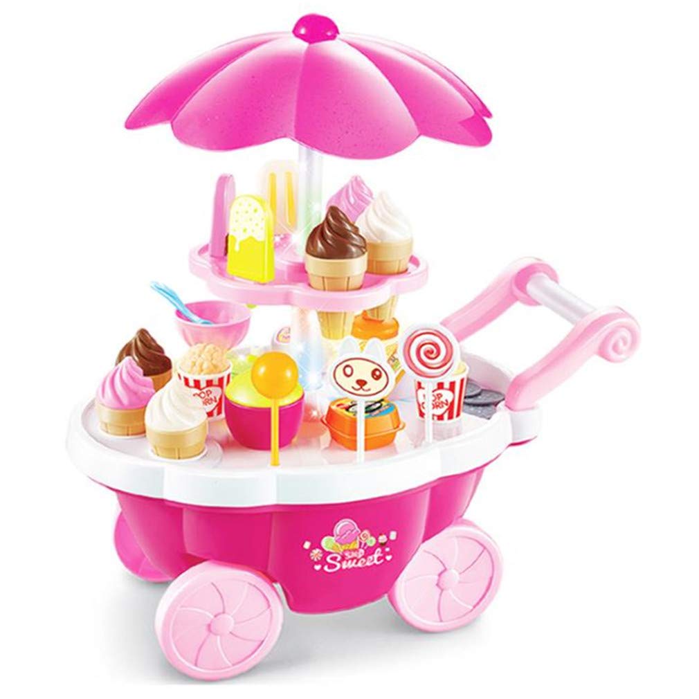 SAMSUNG Playset Toy Candy Ice Cream Car Toys Pretend Play Set Toy Pink Fun Toys 39 Pieces For Girls Gift