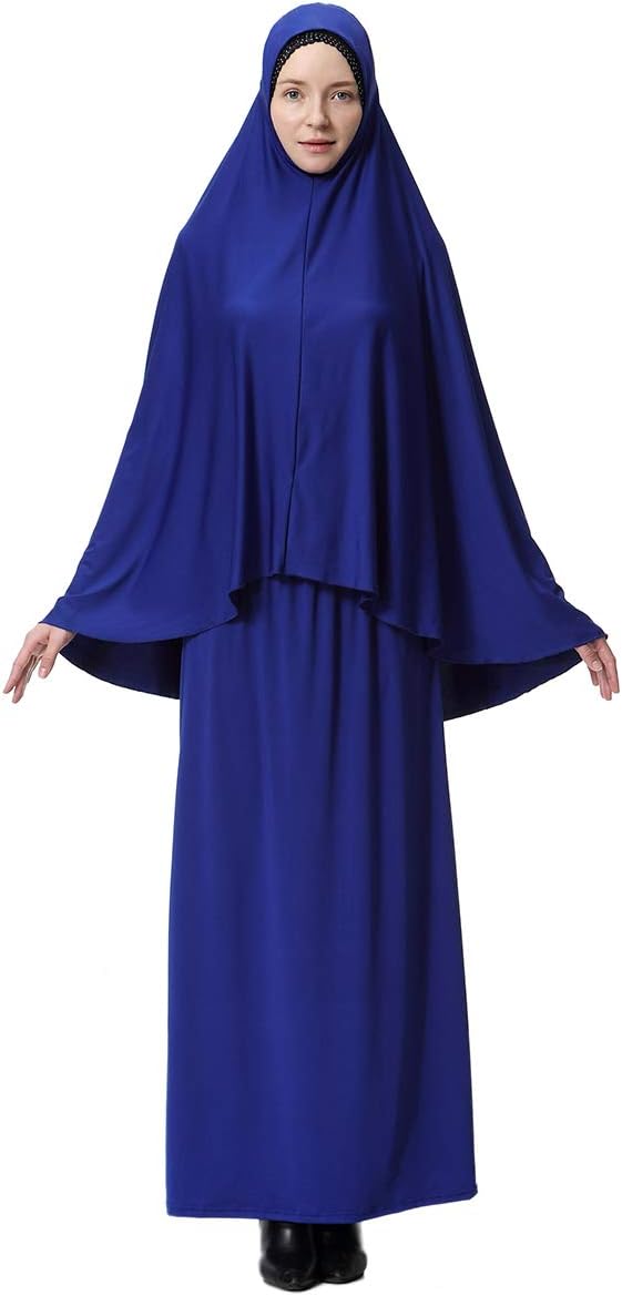 XINFU Muslim Islamic Women's khimar 2pcs Sets Soft Distinctive Prayer Dress Hijab Abaya Suit(10 Colors Available)