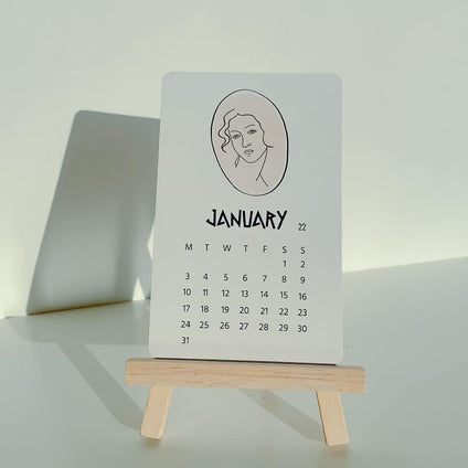Athens Desk Calendar - White