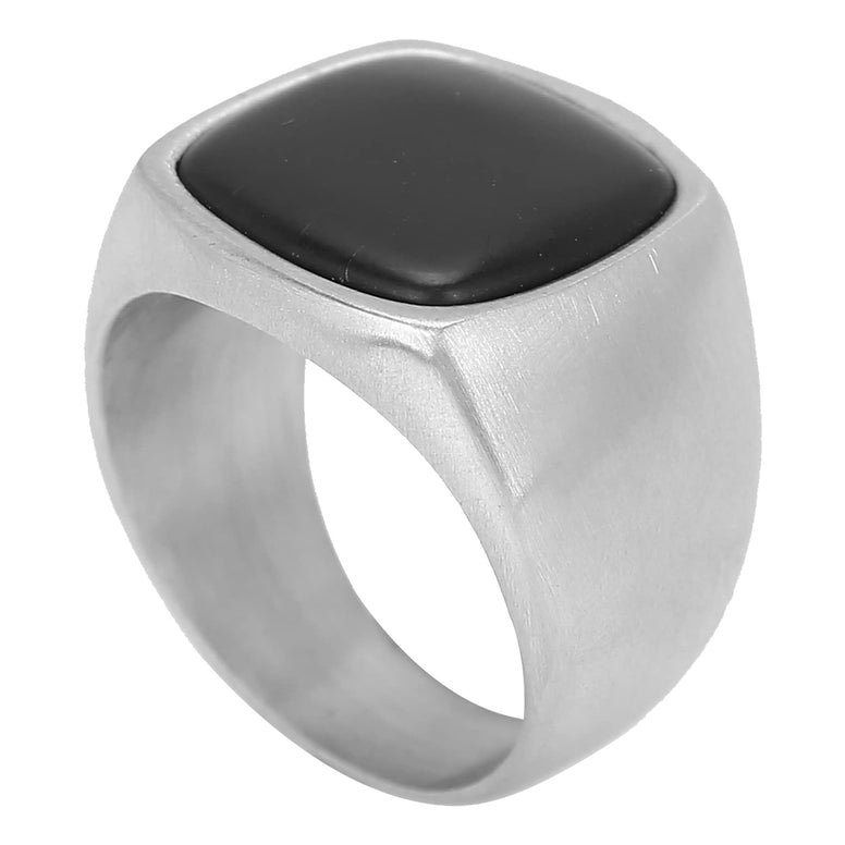 Stainless Steel Ring For Men, Classic Steel Color Chain Selfie Lights Wedding Band Rings Set For Mobile-Flashes-And-Selfie-Lights Jewelry For Accessory (Black)
