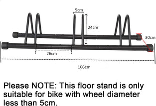 Gluckluz Bike Floor Parking Rack Bicycle Storage Organizer Stand for Indoor Home Outdoor Garage 3 Mountain MTB Road Bike