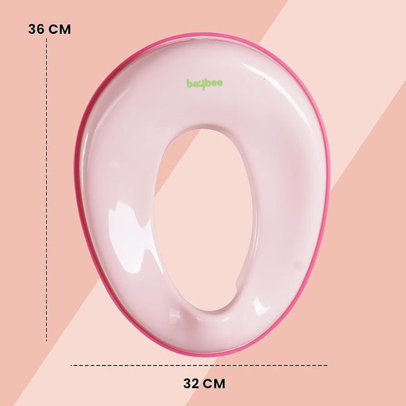 Baybee Citrea Potty Training Seat for Kids, Portable Potty Seat Chair for Baby Western Toilet Trainer Seat with Anti Slip Strip, Kids Toilet Seat for New Born Babies 1-5 Years Boys Girls (Pink)