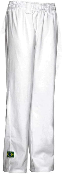 JL Sport Authentic Brazilian Capoeira Martial Arts Pants - Unisex/Children's (White) 5-6 Years