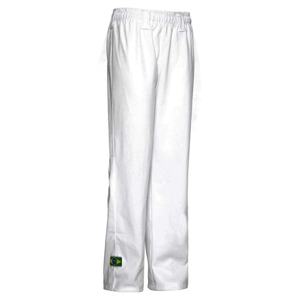 JL Sport Authentic Brazilian Capoeira Martial Arts Pants - Unisex/Children's (White) 5-6 Years