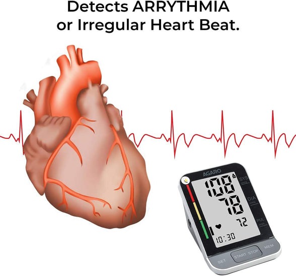 AGARO Automatic Digital Blood Pressure Monitor, BP-801, 240 Memory, Talk function, Batteries Included