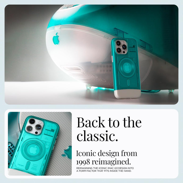 Spigen Classic C1 MagFit for iPhone 15 Pro Max case cover MagSafe compatible - Bondi Blue