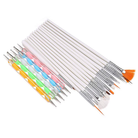 20 pcs Nail Art Design Set Dotting Painting Drawing Polish Brush Pen Tools