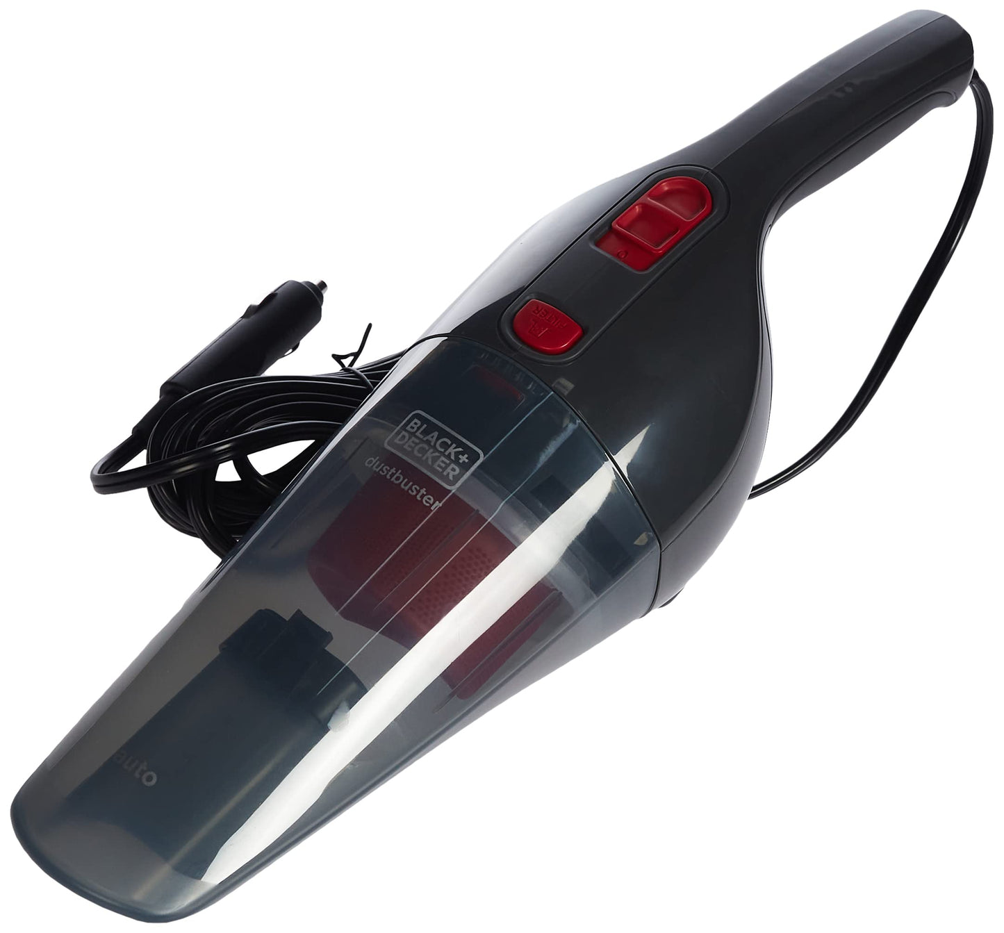 BLACK+DECKER 12V DC Auto Dustbuster Handheld Car Vacuum with 6 Pieces Accessories for Car, Red/Grey - NV1210AV,