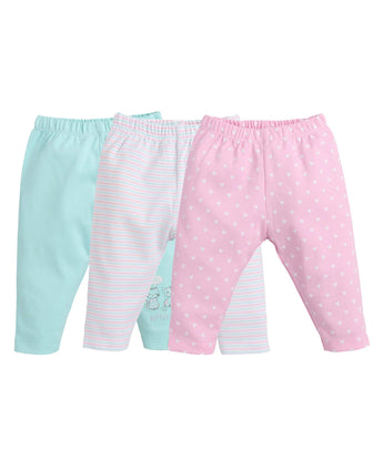 Baby Go Baby Girl's Cotton Solid Pajama Set Pack Of 3 (0-3M)