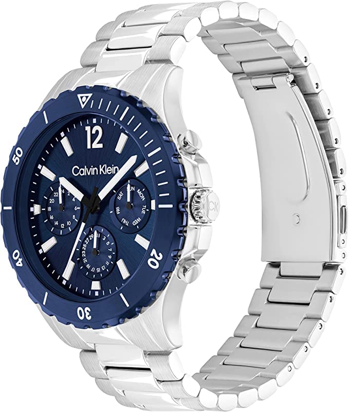 Calvin Klein Sport For Him Men's Blue Dial, Stainless Steel Watch + Calvin Klein Iconic Id, Men's Bracelet
