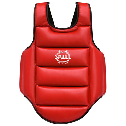 Boxing Chest Guard Solid Body Protector M L XL 2XL Red Blue Adjustable Strike Shield for Kickboxing Taekwondo Muay Thai MMA Martial Arts Heavy Punching Training BY SPALL (L, Blue)