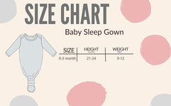 Newborn Baby Sleeper Gown Knotted Gown Baby Girl Boy Pajamas Nightgown Coming Home Outfits Sleepwear 2-Piece Gown and Hat Set