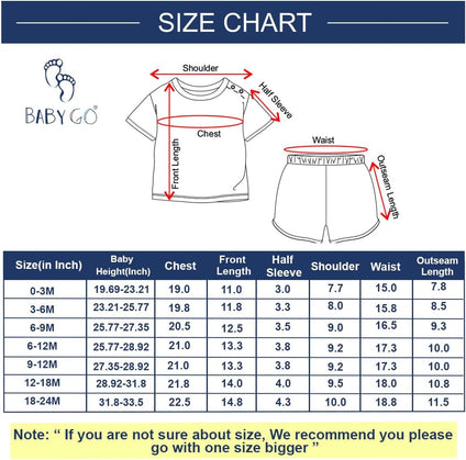 Baby Go 100% Regular fit Cotton T-Shirt with Short for Baby Girl (Royal) (0-3 Months)