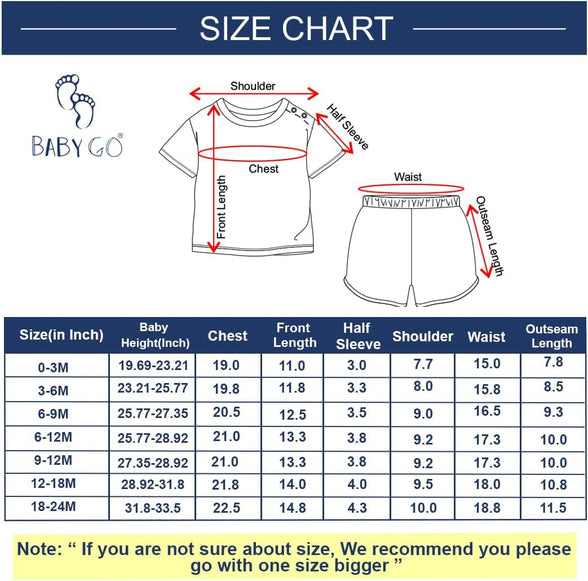 Baby Go 100% Pure Cotton Kids T-Shirt & Shorts for Baby Boys (6 Months)