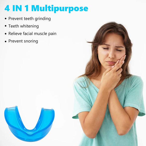 Mouth Guard for Teeth Grinding, 4PCS Reusable Teeth Grinding Guard and Improve Sleep Quality, Mouth Guard for Grinding Teeth and Clenching Anti Grinding Teeth Y4-HCYT