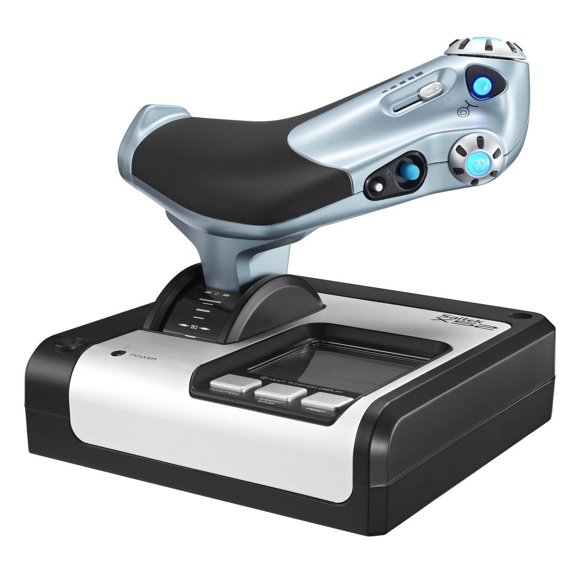 Logitech G Saitek X52 Flight Control System, Controller And Joystick Simulator, Lcd Display, Illuminated Buttons, 2Xusb, Pc - Black/Silver