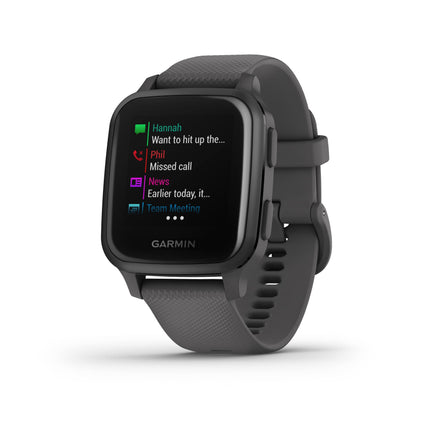 Garmin Venu Sq GPS Smartwatch with All-day Health Monitoring and Fitness Features, Built-in Sports Apps and More, Shadow Grey with Slate Bezel