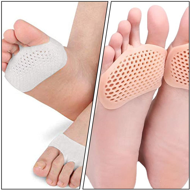 Healifty 12Pcs Forefoot Pads Silicone Toe Pad Toe Top Sock No Show Toe Liner Covers Not Slip Forefoot Metatarsal Socks Foot Toe Cushions for High Heels Flats Sandal