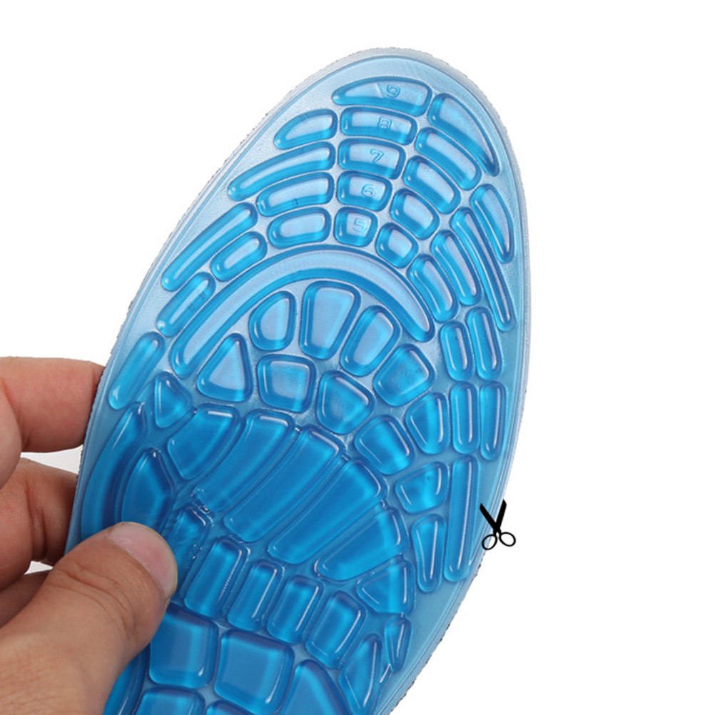 Healifty Healifty Gel Sport Insoles Granule Massage Foot Pad Cushions Anti-Slip Soft Sports Shoes Insole Pad Man Woman (L)