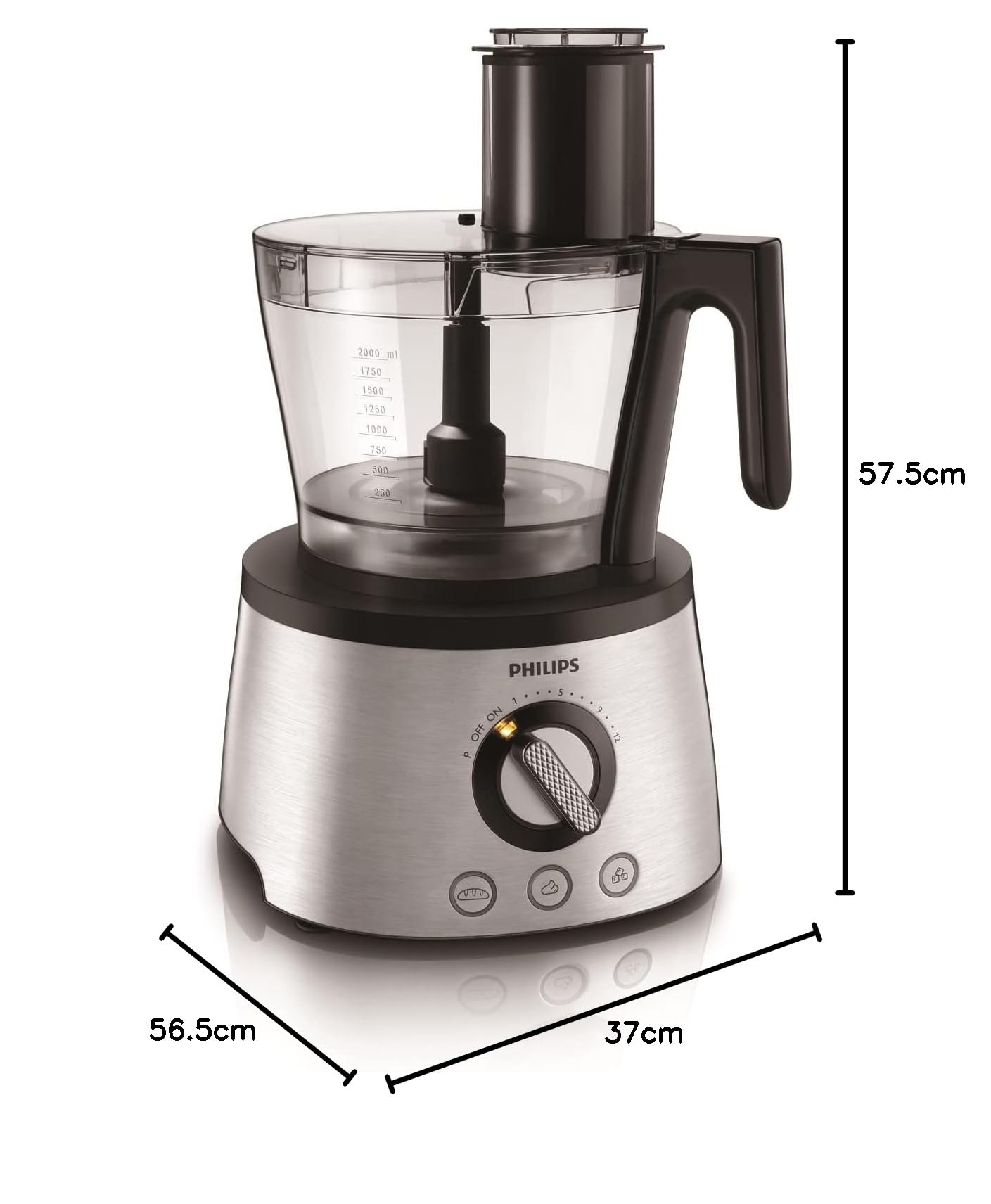 Philips Avance Collection Multifunction Food Processor Hr7778/01, 1300W, Compact 4In1 Setup, 3.4L Bowl With Stainless Steel Disc, 2.2L Blender, Centrifugal Juicer + Citrus Press, Metal Kneading Hook