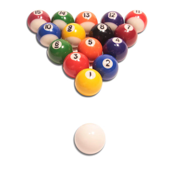 Billiard Balls Set 2-1/4 or 1-1/2 Inch Size Regulation/Mini American Pool Game Complete Full 16 Resin Balls