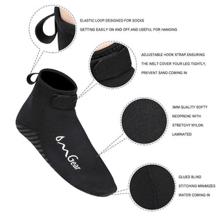 OMGear Water Socks Neoprene Socks Beach Booties 3mm 5mm Anti-Slip Wetsuit Footwear Fin Swim Sand Proof Socks