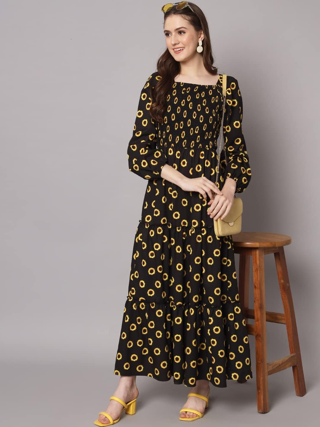 Styleville,Long Flare Printed Maxi Dress