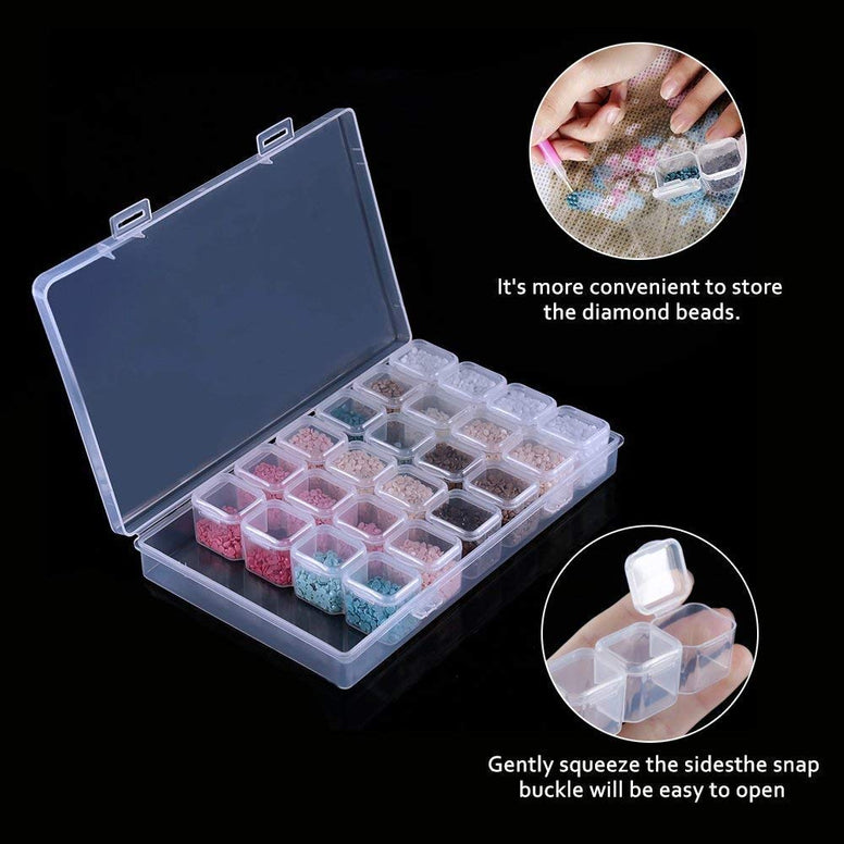 Freskaro 28 Slots Diamond Embroidery Boxs, 5D Diamond Painting Storage Case for DIY