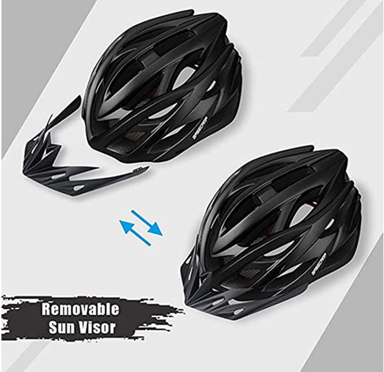 Bike Helmet for Men Women, TAME Adult Bicycle Helmet with LED Rear Light, Pads, Visor, Comfortable and Breathable Mountain Road Bike Cycling Helmet