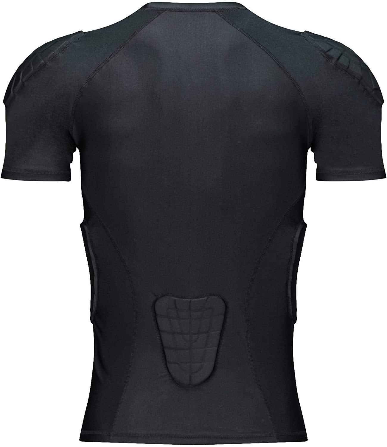 TUOY Padded Compression Shirt Padded Football Shirt Rib Chest Protector Shirt