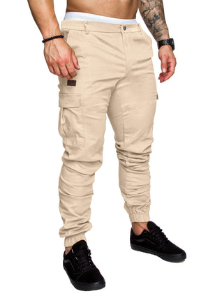 PLEPAN Men's Casual Cargo Pants Joggers Hiking Sweatpants Stretch Elastic Waist Work Pants with 6 Pockets