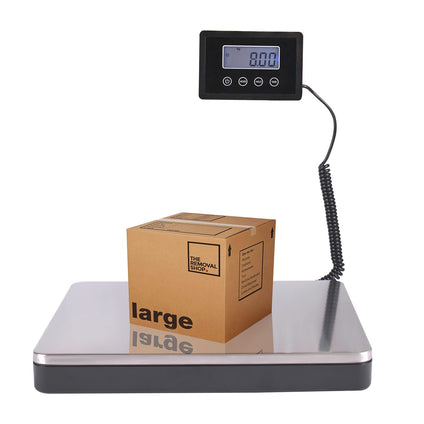 Shipping Postal Scale with Durable Stainless Steel Large Platform, 400lb High Accuracy, Backlit LED Display,Post Office Postal Scale and Luggage Scale, Battery & DC Adapter Included