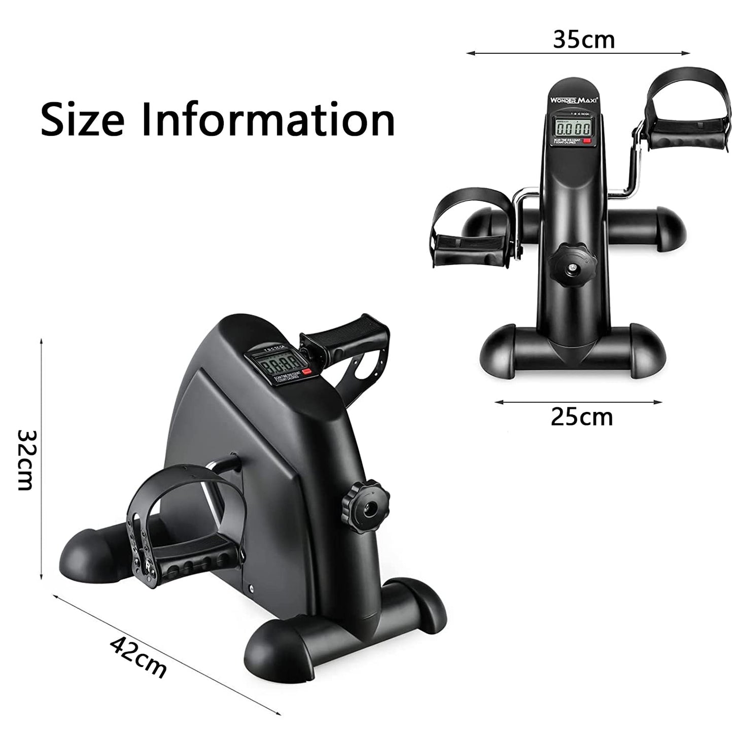 Arabest Mini Exercise Bike - Under Desk Bike Pedal Exerciser, Portable Exercise Stepper for Foot Cycle Arm Leg Workout, Pedal Exerciser for Seniors with Lcd Display