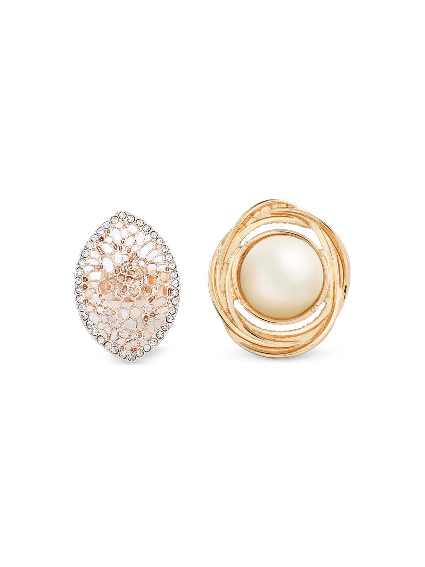 ZAVERI PEARLS Set Of 2 Contemporary Finger Rings-Zpfk10571