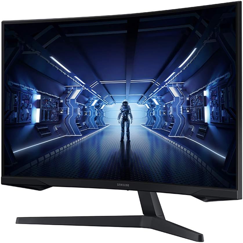 SAMSUNG 32” Odyssey G5 Gaming Monitor, WQHD (2560x1440), 144Hz, Curved, 1ms, HDMI, Display Port, AMD FreeSync Premium, HDR10, LC32G55TQWNXZA, Black