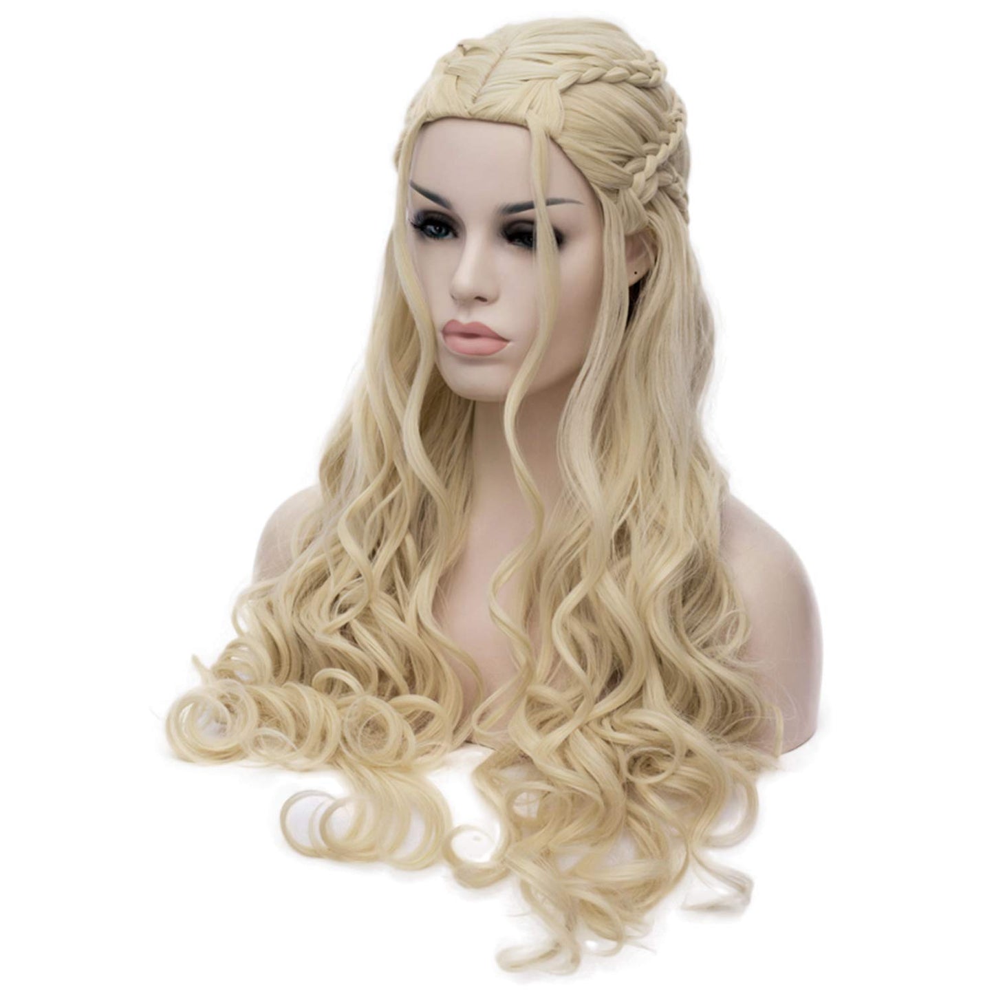 Bopocoko Game of Thrones Wigs Fluffy Cosplay Wig Daenerys Targaryen Long Curly Blonde Hair Wigs for Women Halloween A-BU121