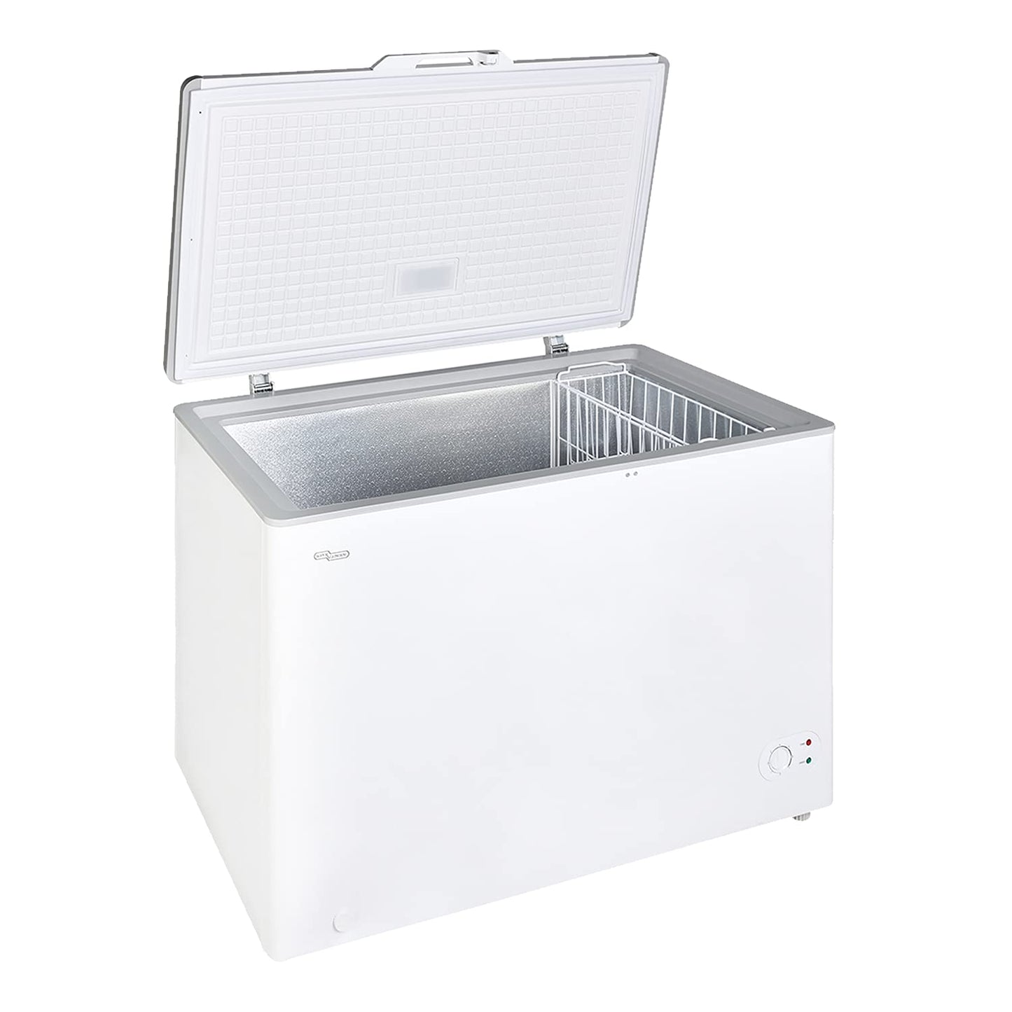 Super General Chest-Freezer 350 Liter Gross Volume, SGF-344-H, White, Rectangular Deep-Freezer with Storage-Basket, Lock & Key, Wheels, 112 x 68.8 x 83.5 cm, 1 Year Warranty