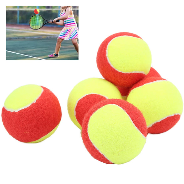 Kids Training Tennis Balls, 6Pcs Soft Elastic Waterproof Youth Tennis Ball, Premium Plush Rubber Pressureless Training Exercise Tennis Balls for Beginners and Kids