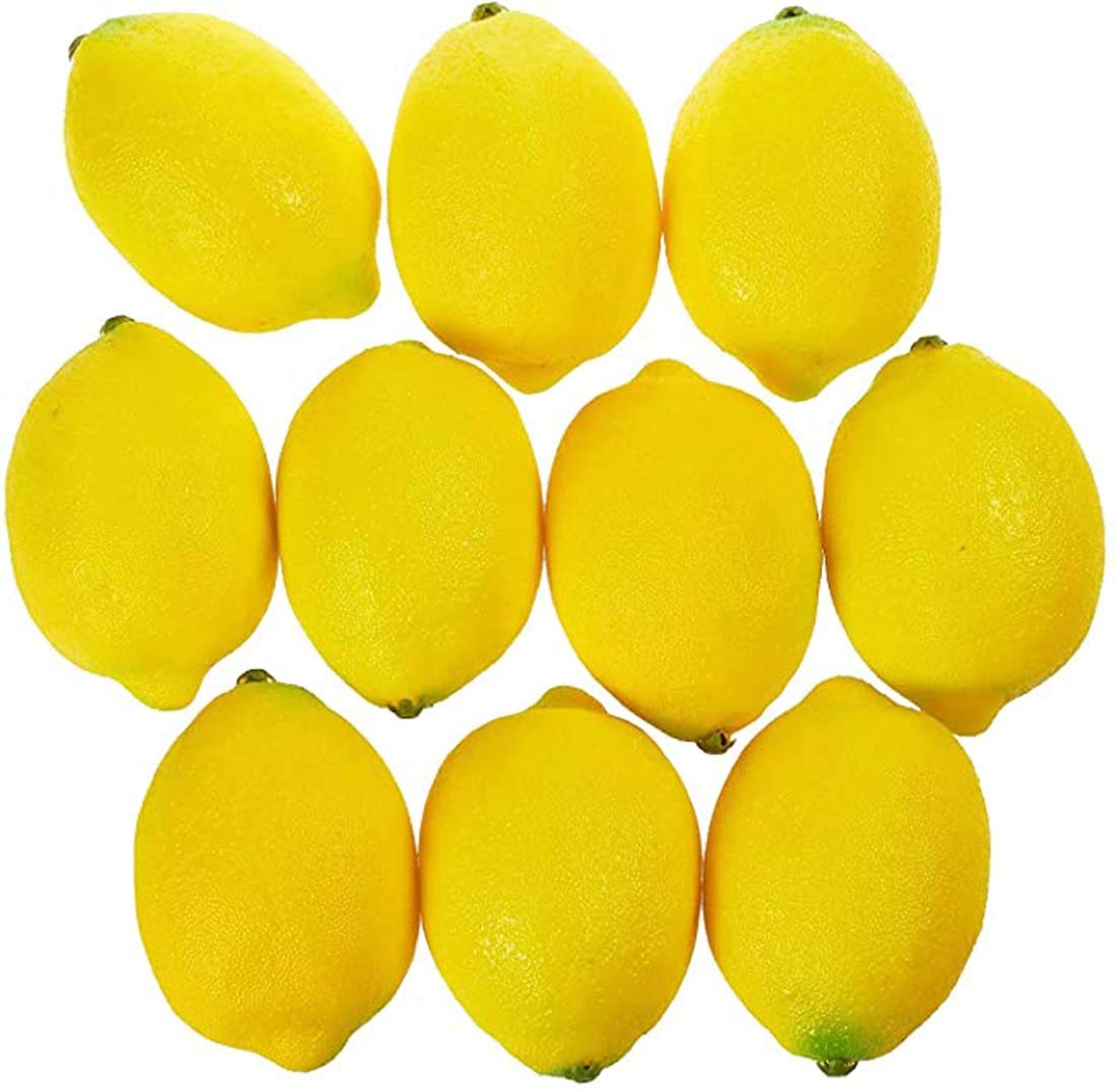 Zaleonline 10pcs Artificial Lemon Fake Fruit Plastic Food For Home House Kitchen Party Decoration Festival Display Lifelike
