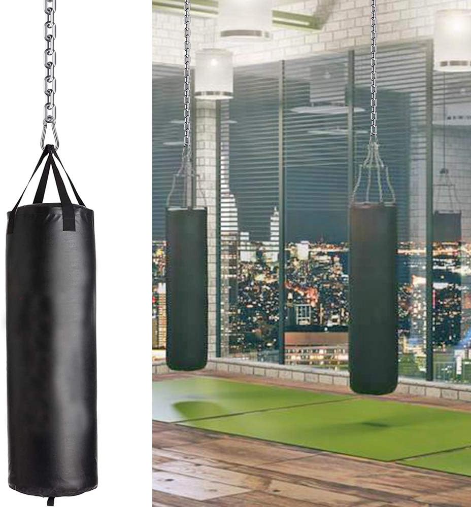 WAREMAID 2 Boxing Punching Bag Chain and 4 Carabiners, Stainless Steel Heavy Duty Hanging Chair Chain Kit Hammock Chair Hardware for Indoor Outdoor Playground Swing Set, Hanging Heavy Bag, 1000 LB