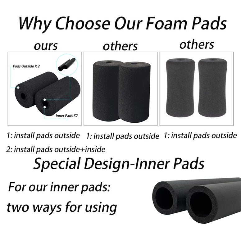 Foot Foam Pads Rollers Replacement, Pads for Leg Extension Curl Press Attachement, Weight Bench Tube Replacement Pads for Ab Exercise Machine Home Gym Equipment Part Accesories