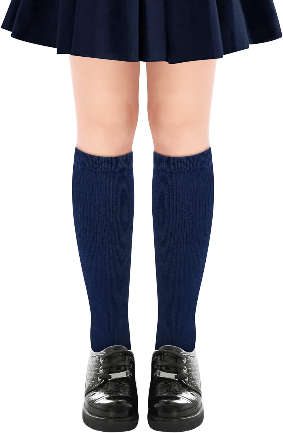 Olreco Knee High Socks for Girls Uniform Socks for Girls Boys Cotton Long Socks for Girls School Socks Seamless Scoks 3 Pairs