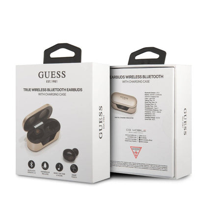 GUESS CG Mobile Classic Logo True Wireless Bluetooth Earbuds V5.0 with Charging Case - Gold
