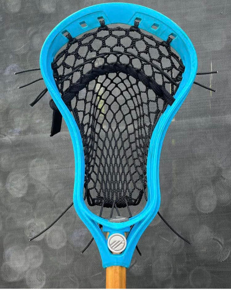 Shark Lax - SemiSoft Lacrosse Mesh & Stringing Kit - Black - Easy to String Kit - Use SemiSoft Mesh for The Best Performance