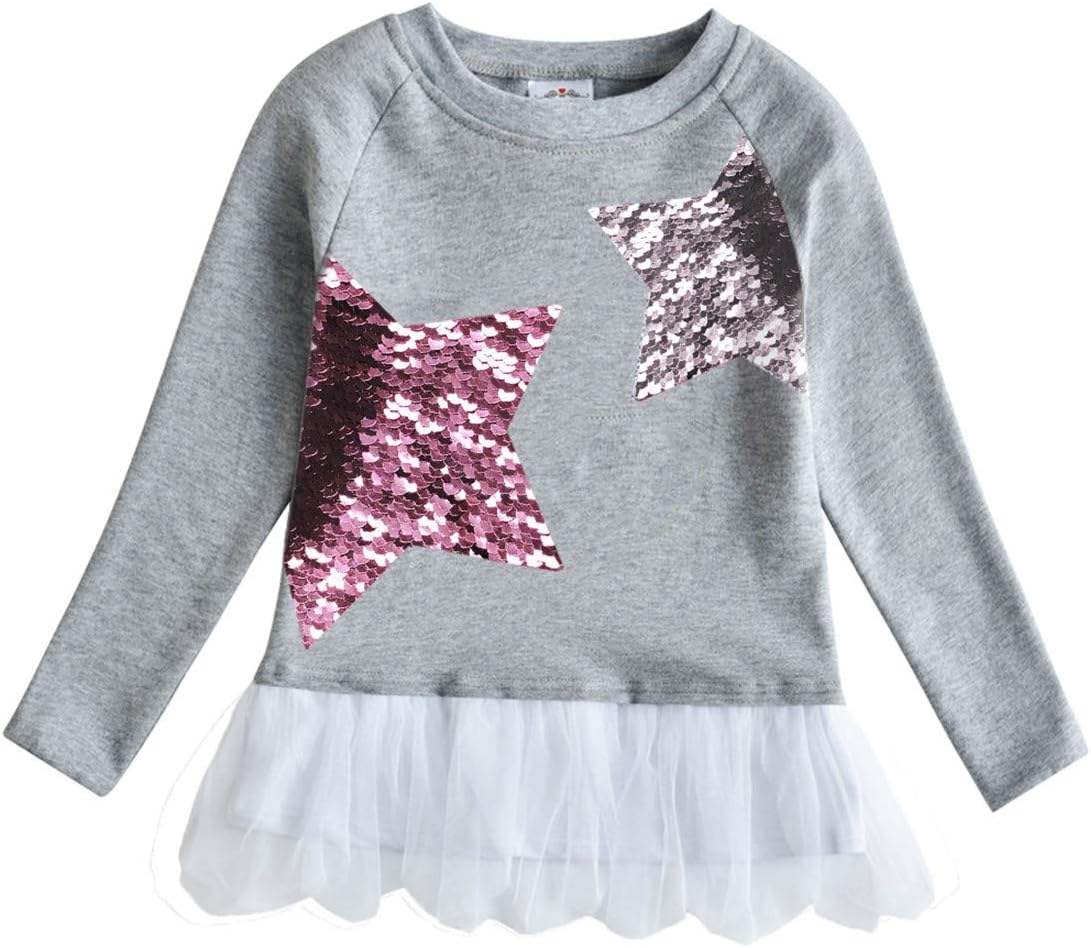 VIKITA Little Girls Cute Flower Long Sleeve T-Shirt Top for 1-8 Years