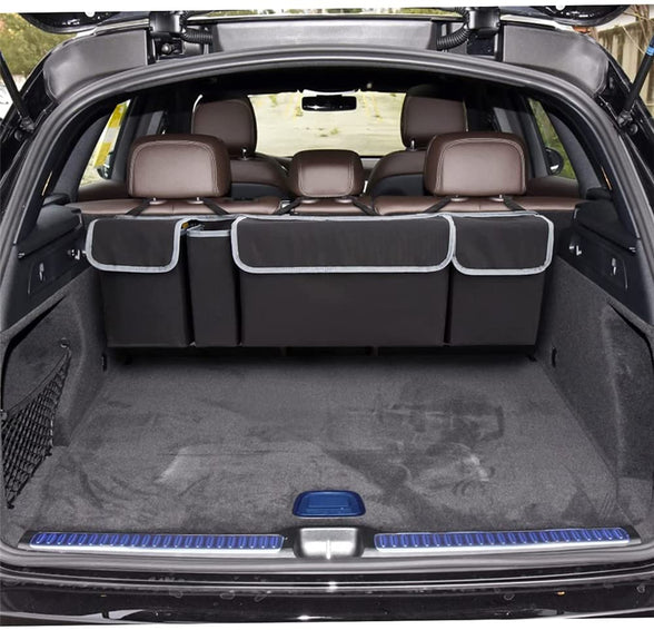 ELECDON Trunk Organizer Car Storage, Seat Back Storage to Keep Car Trunk Neat, Car Trunk Storage Organizer for SUV Gives You a Big Space Back Seat Trunk