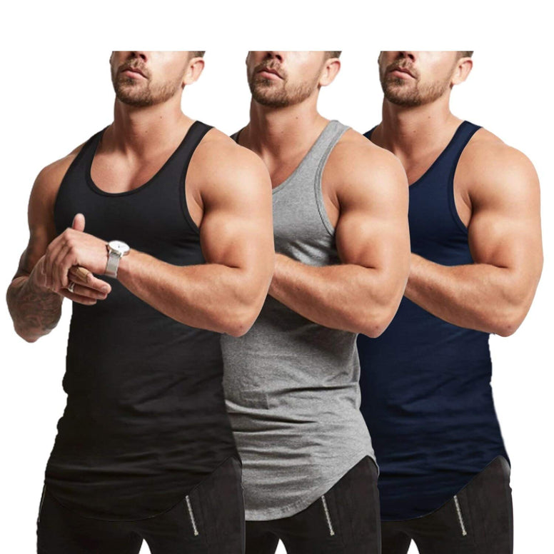 Mens Workout Stringer Tank Tops Fitness Performance Muscle Sleeveless Shirts Gym Training Bodybuilding Vest