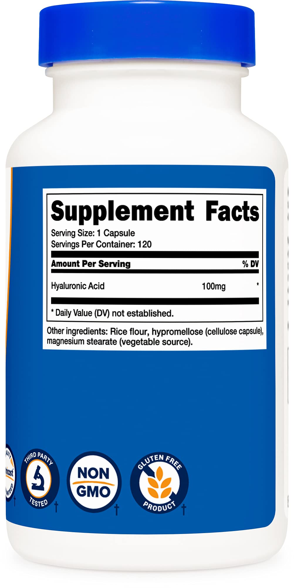 Nutricost Hyaluronic Acid Capsules 100mg,120 Vegetarian Capsules - Gluten Free, Non-GMO